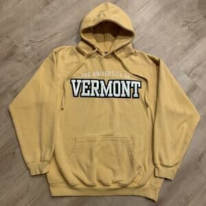 Ouray University Of Vermont UVM Catamounts Hoodie Men's Medium Sweatshirt Yellow